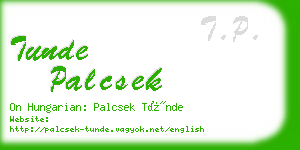 tunde palcsek business card